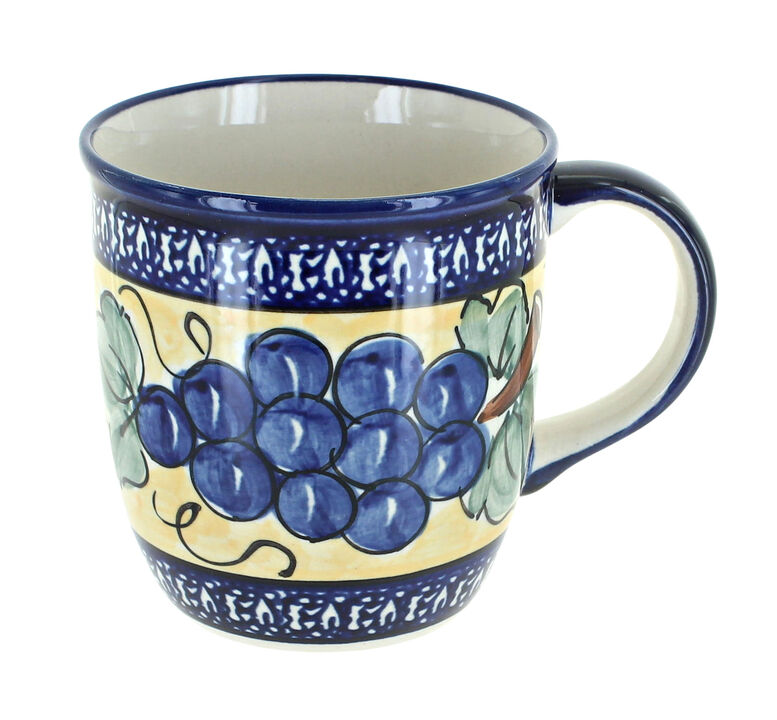 Blue Rose Polish Pottery Ballina Plain Coffee Mug