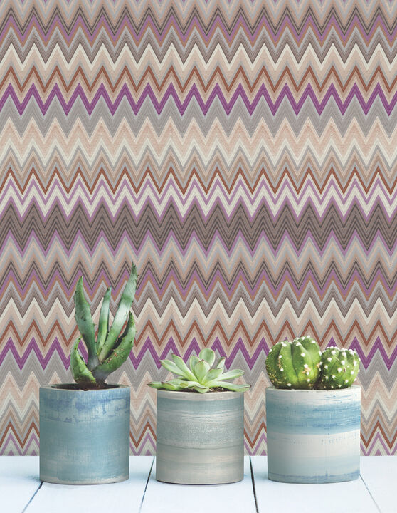 Zig Zag Purple Peel & Stick Wallpaper
