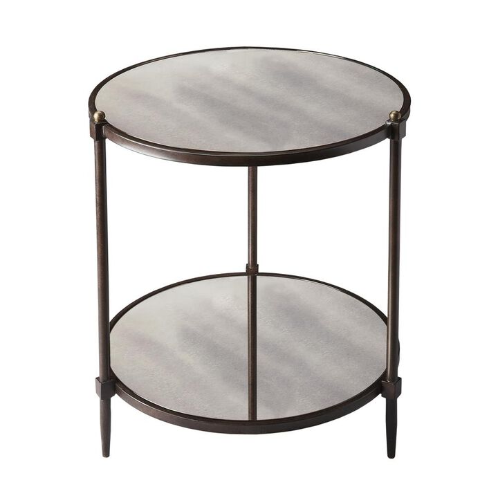 Butler Specialty Peninsula Mirrored Side Table, Gray
