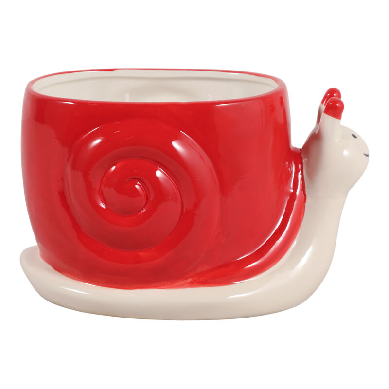 8" Red Snail Candle image number 2