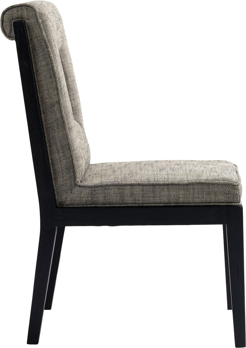 Meridian Furniture Gwendolyn Grey Linen Textured Fabric Dining Side Chair, Set of 2