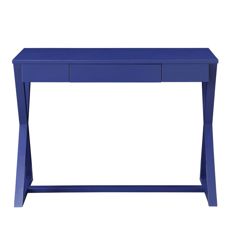 GOODSILO Stylish Modern Writing Desk with Storage Drawer and X-Shaped Wooden Base for Home Office Workspace Organization image number 7