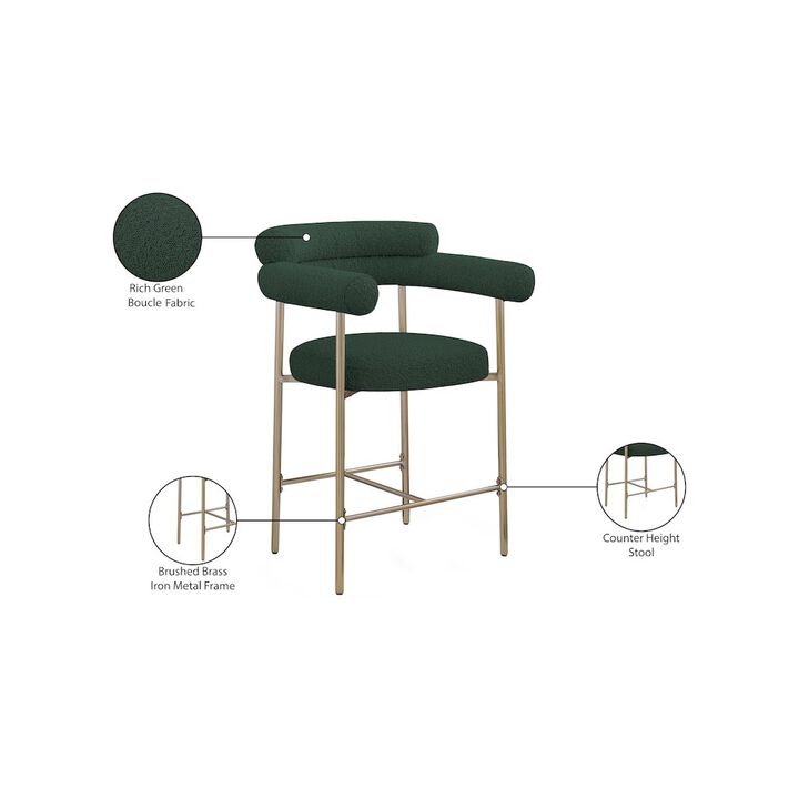 Meridian Furniture Blake Boucle Fabric Counter Stool, Set of 2