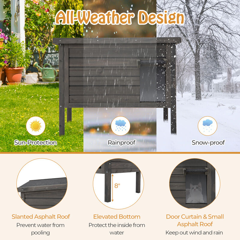 Outdoor Cat House for Cold Weather &ndash; Foam-Insulated Pet Shelter for Winter Comfort image number 5
