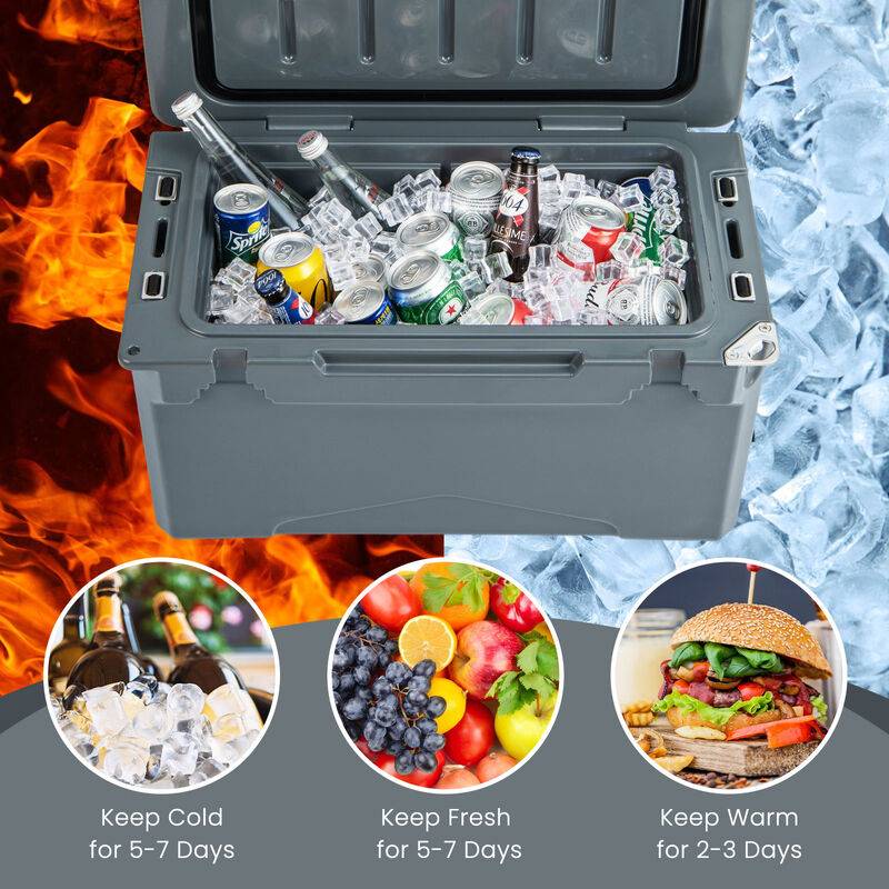 Rotomolded Cooler with Integrated Cup Holders and Bottle Opener