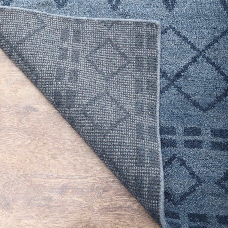 HAND KNOTTED WOOL Geometric AREA RUGS  - Rectangle Shape, Geometric Modern, Medium Pile Handmade Area Rugs for Living Room, Bed Room (N01117) image number 7