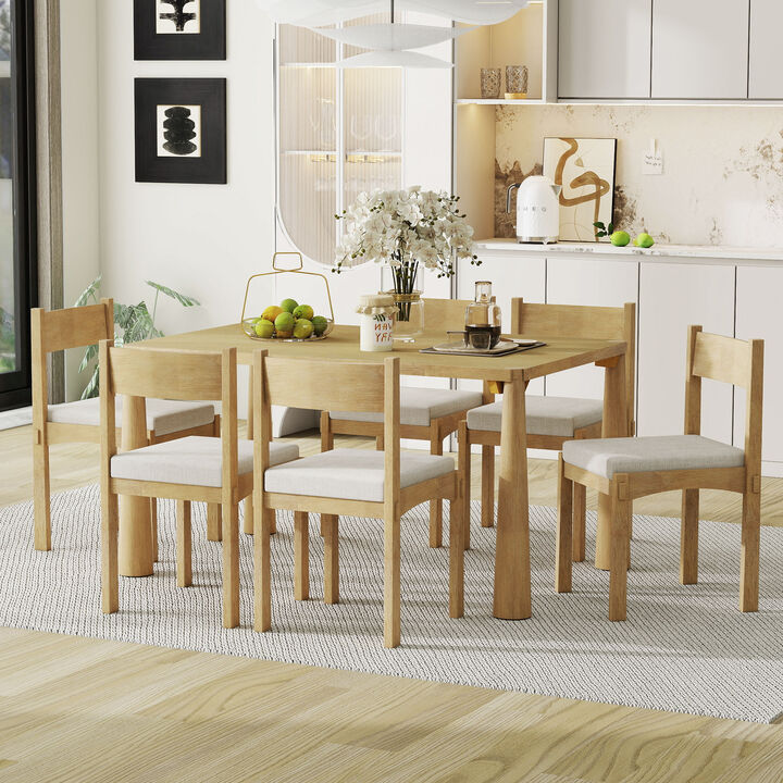 Merax 7-Piece Retro Dining Table Set for 6