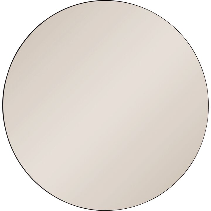 39.5" Black and Bronze Framed Round Wall Mirror