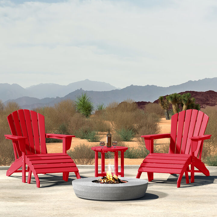 WestinTrends Outdoor Adirondack Chair With Ottoman And Side Table 5-Piece Set