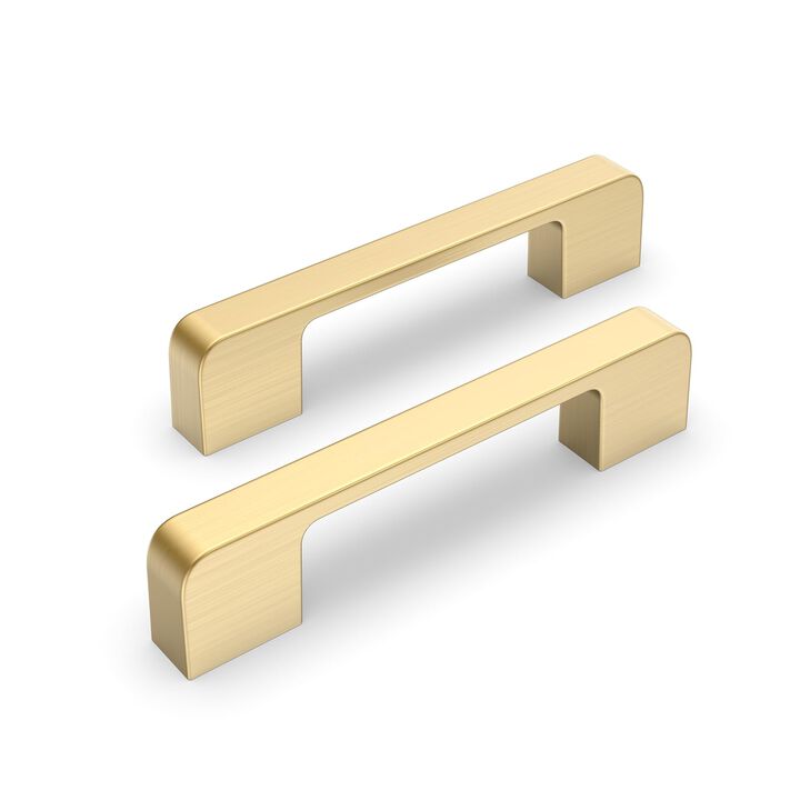 Lepatape 5 Pack 4 Inch Brushed Gold Cabinet Pulls Brushed Brass Cabinet Handles, 102mm Dresser Drawer Pulls Gold Kitchen Cabinet