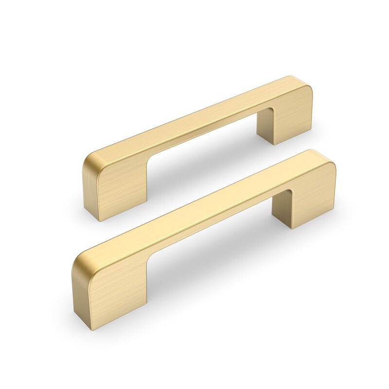 Lepatape 5 Pack 4 Inch Brushed Gold Cabinet Pulls Brushed Brass Cabinet Handles, 102mm Dresser Drawer Pulls Gold Kitchen Cabinet