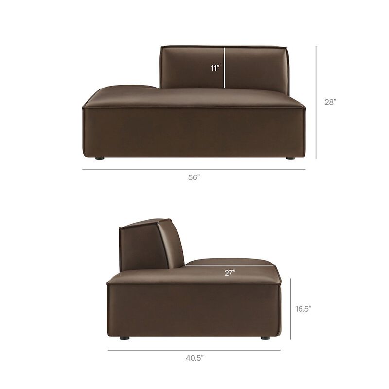 Restore 3-Piece Vegan Leather Modular L-Shaped Sectional Sofa image number 4