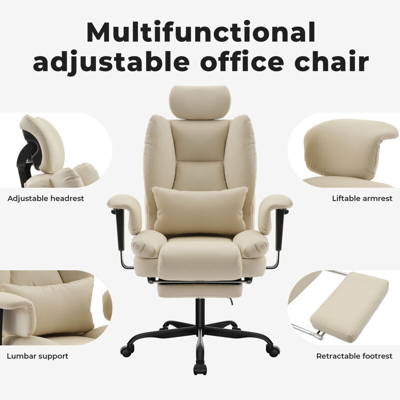 GOODSILO Ergonomic High Back Office Chair with Adjustable Headrest and Lumbar Support for Long Hours Comfort image number 3