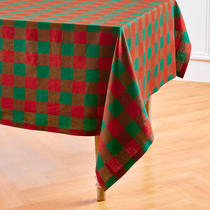 Solino Home 100% Pure Linen Tablecloth - Buffalo Check
