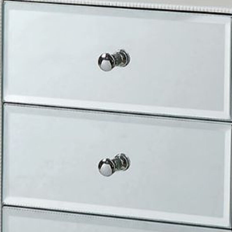 6-Drawer Jewelry Armoire – Wooden Storage Cabinet with Mirrored Glass Accents