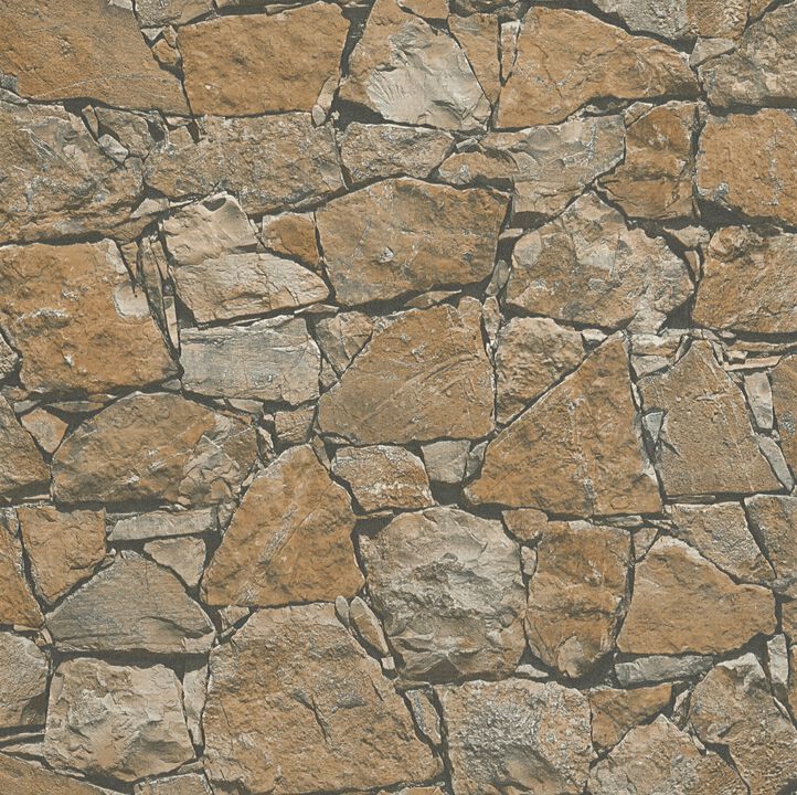The Bricks And More Claystone Cottage Motif Bronze Brown Wallpaper BB51138