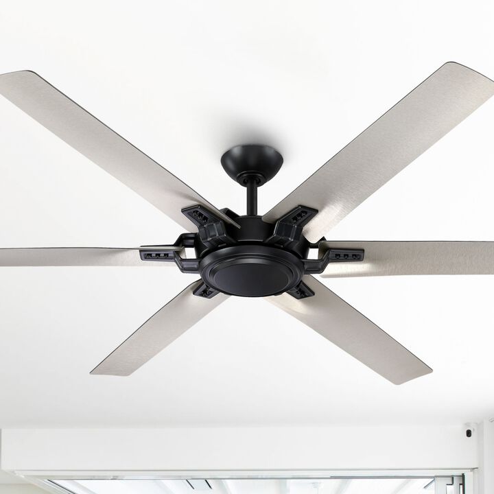 70 in. Indoor Black 6-Speed DC Reversible Motor Ceiling Fan with Light and Remote