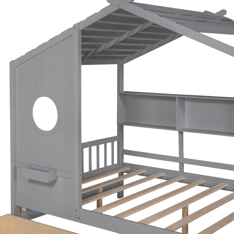 Pedwan Kids Full Size House Bed image number 4