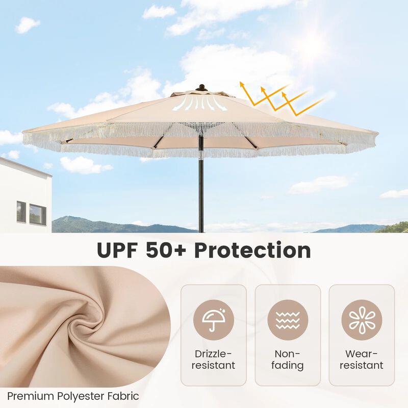 Mondawe 9 FT Patio Umbrella with Sun-Protective Canopy for Patio Garden Pool