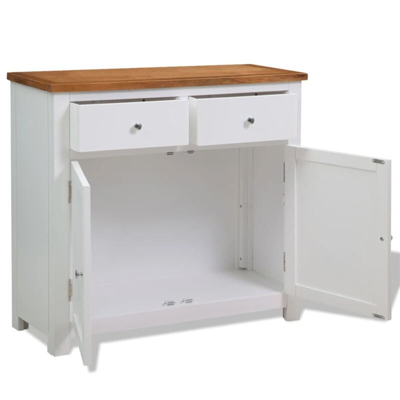 vidaXL Sideboard 35.4"x13.2"x32.7" Solid Oak Wood