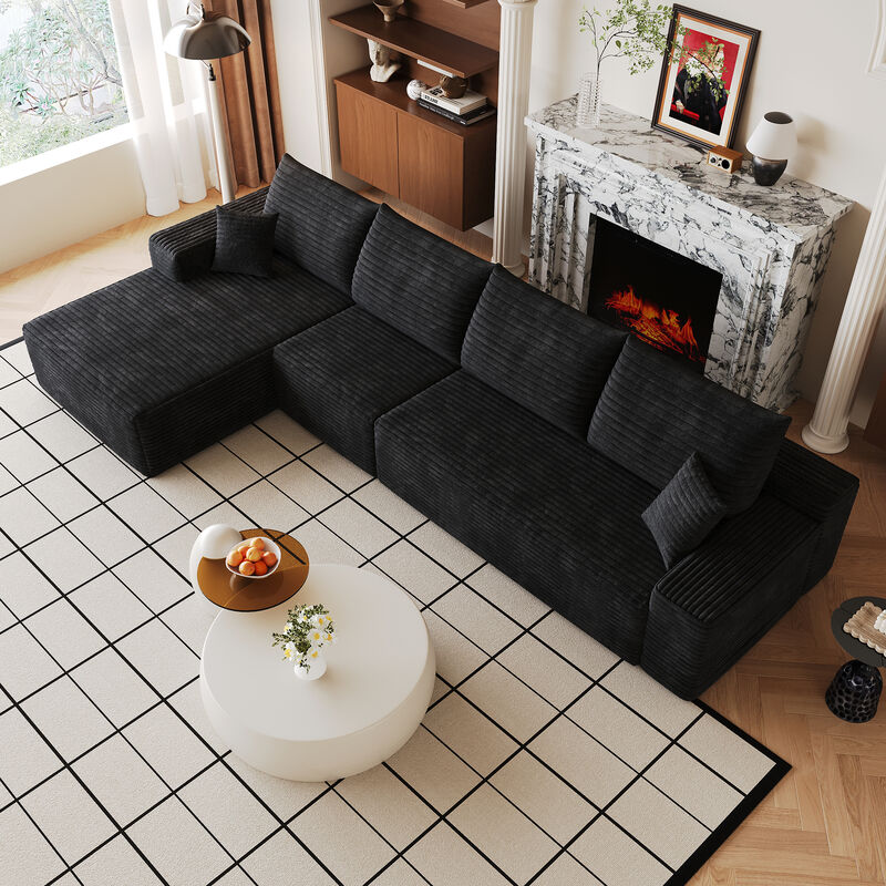 Watvit 135" L-Shape  Cloud Sectional Couch image number 2