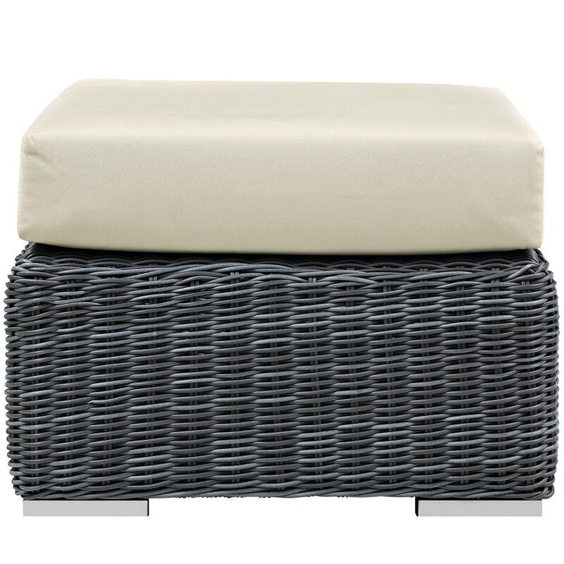 Summon Outdoor Patio Sunbrella Ottoman - Canvas Antique Beige