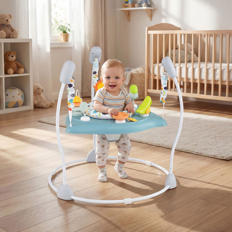 Baby Jumper Activity Center with Rotatable Seat and Interactive Toys image number 6