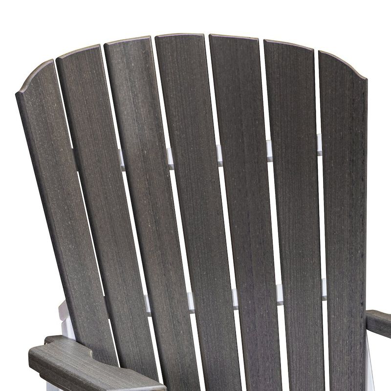 American Furniture Classics Fan Back Balcony Glider in Coastal Gray on a White Base