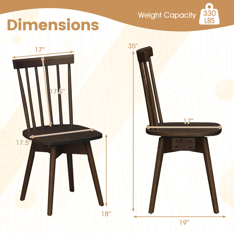 Set of 4 Swivel Dining Chairs with Rubberwood Frames for Kitchen image number 2