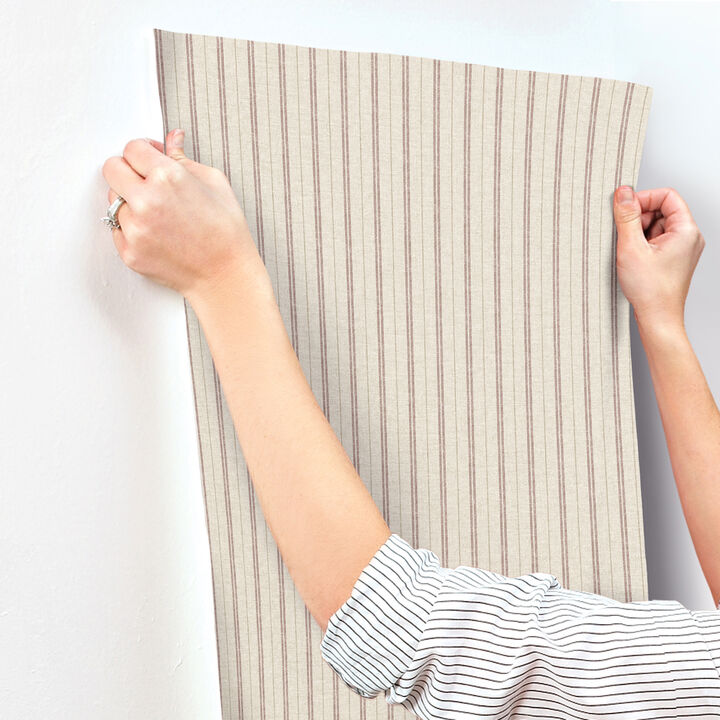 Harville Maroon Double Stripe Wallpaper