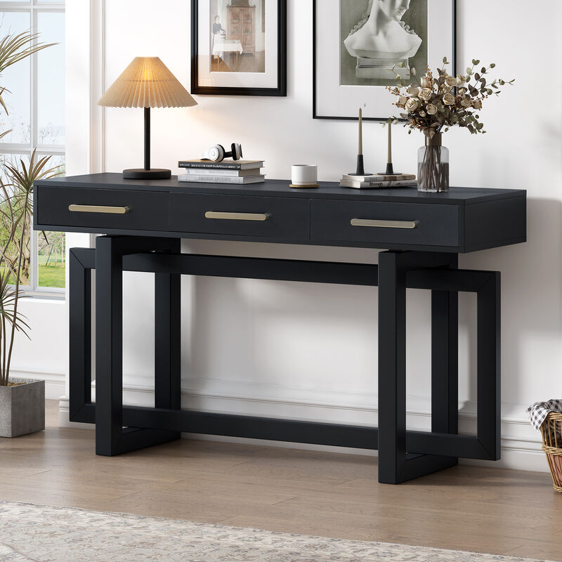 Merax Modern Console Table with Three Drawers
