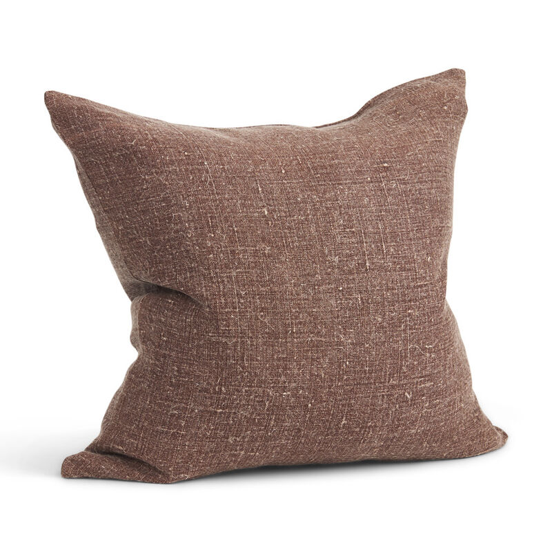 HomeRoots 22" Brown Linen Throw Pillow Cover with Texture image number 2
