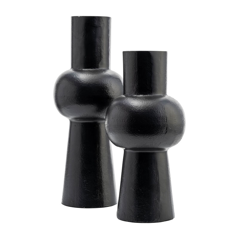 Metal,15"h, Mid Ellipsoid  Vase,black image number 4