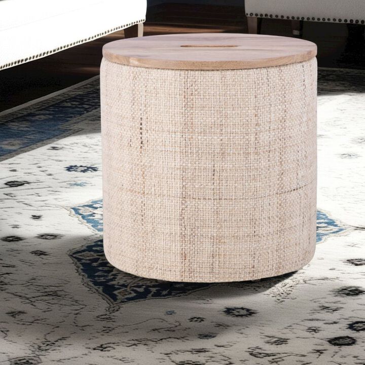 Carolina Chair & Table Handwoven Nereus Wood Top Storage Ottoman