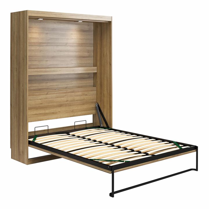 Impressions Full Wall Bed with Shelf & Touch-Sensor LED Lighting