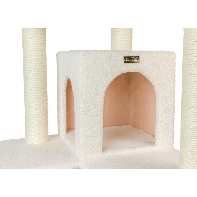 Armarkat Real Wood Cat Tree In Ivory, Jackson Galaxy Approved, Multi Levels With Ramp