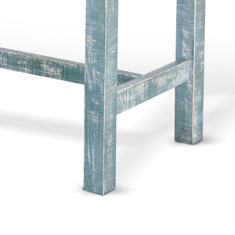 Rena Bar Height Table, 48 Inch Rectangular Seagrass Mahogany Wood