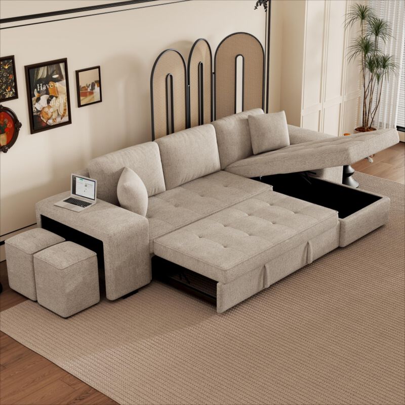 Torwuf Reversible Sleeper Sectional Sofa image number 2