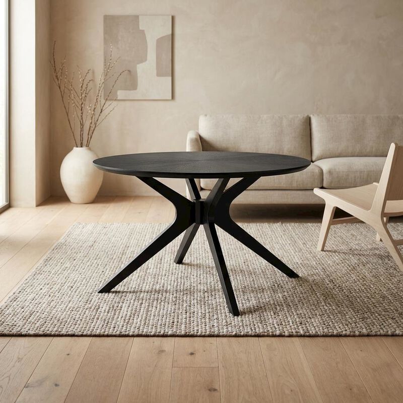 Round Wooden Coffee Table with Modern Design and Durable Build image number 4