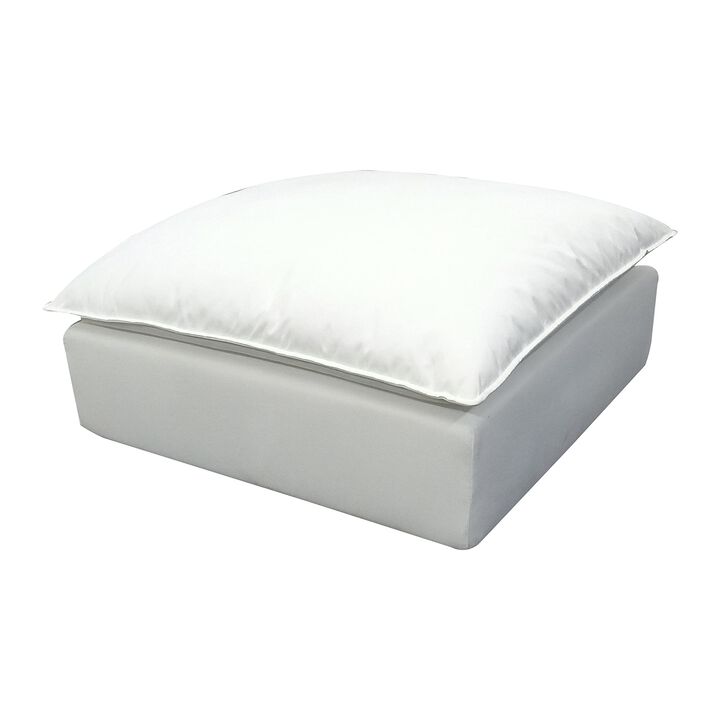 TOV Furniture Cali Pearl Upholstered Ottoman in LiveSmart Performance Fabric