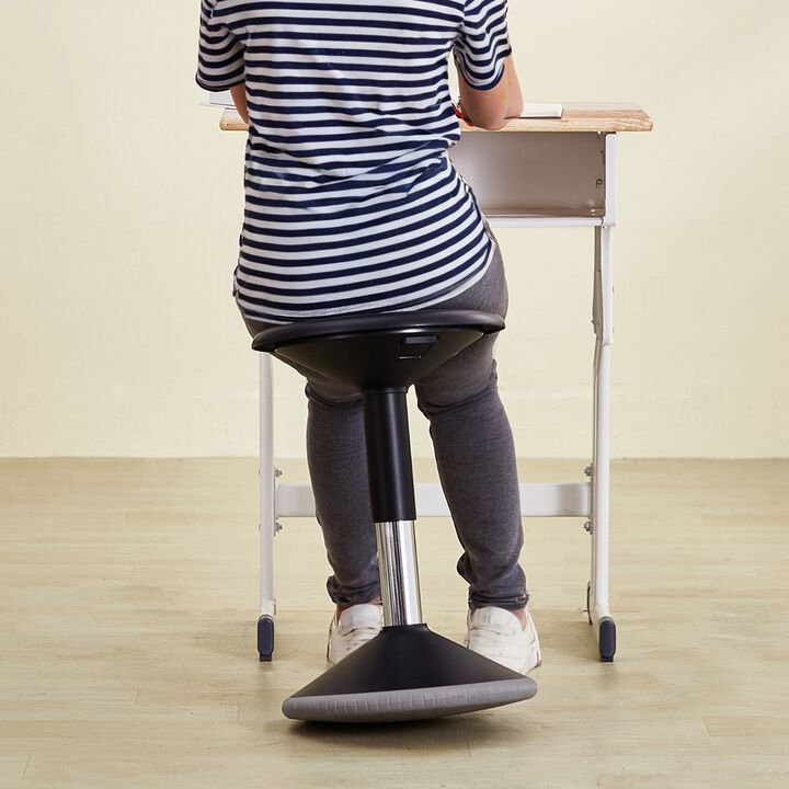 Active Wobble Chair Height Adjustable Flexible Stool for Classroom Office and Home-Black