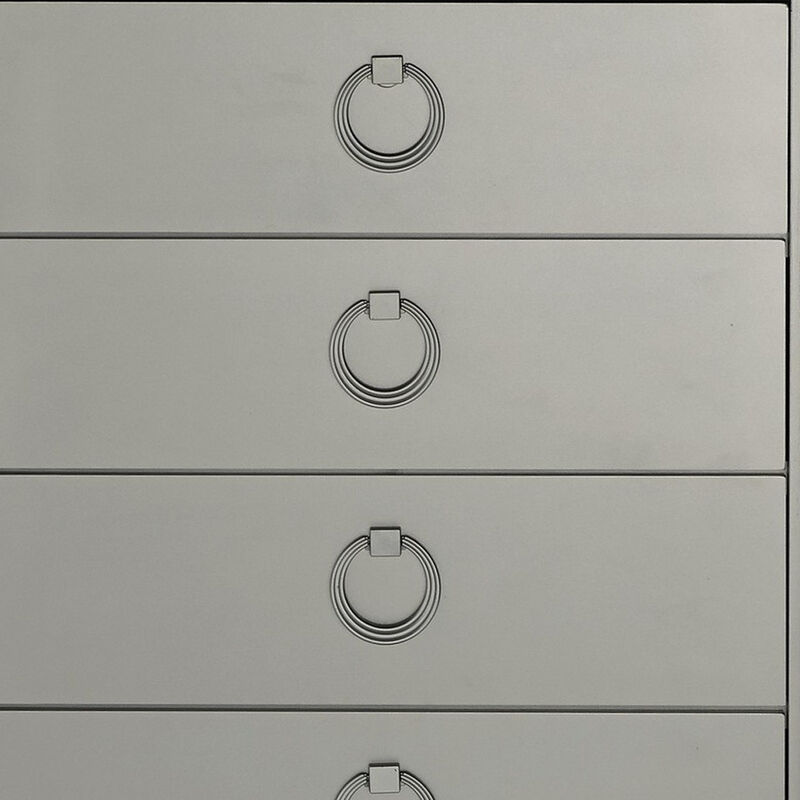 Solid Wood 5-Drawer Dresser with Mirrored Front for Bedroom image number 3
