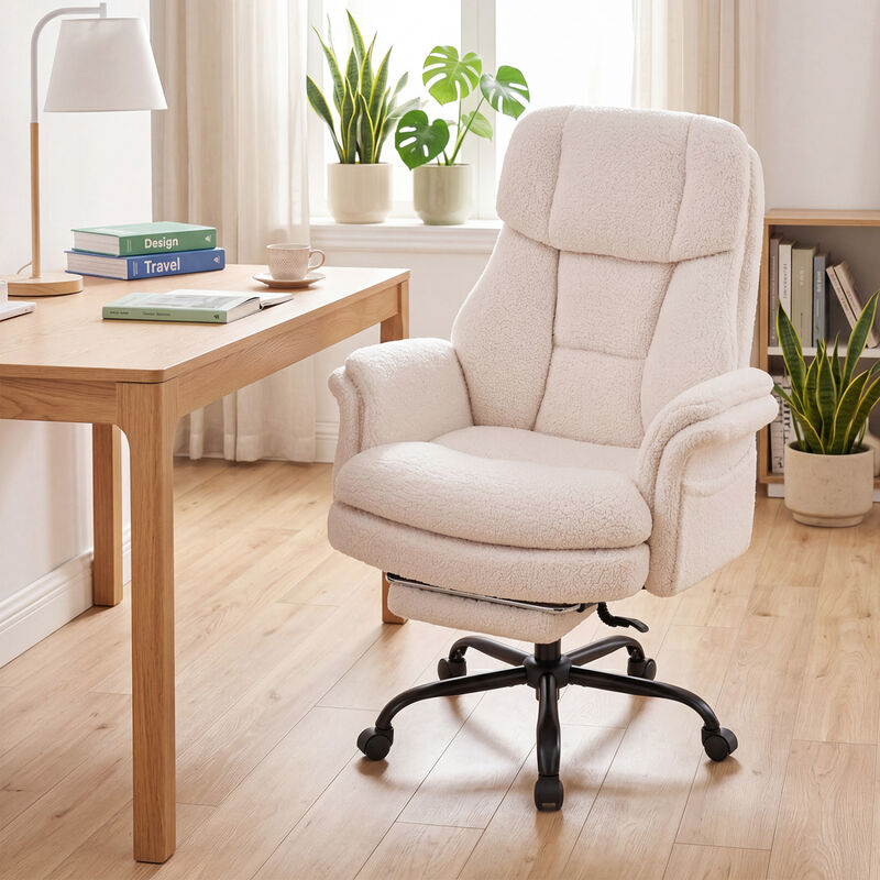 Ergonomic Cross Legged Office Chair Big and Tall with Retractable Footrest image number 2