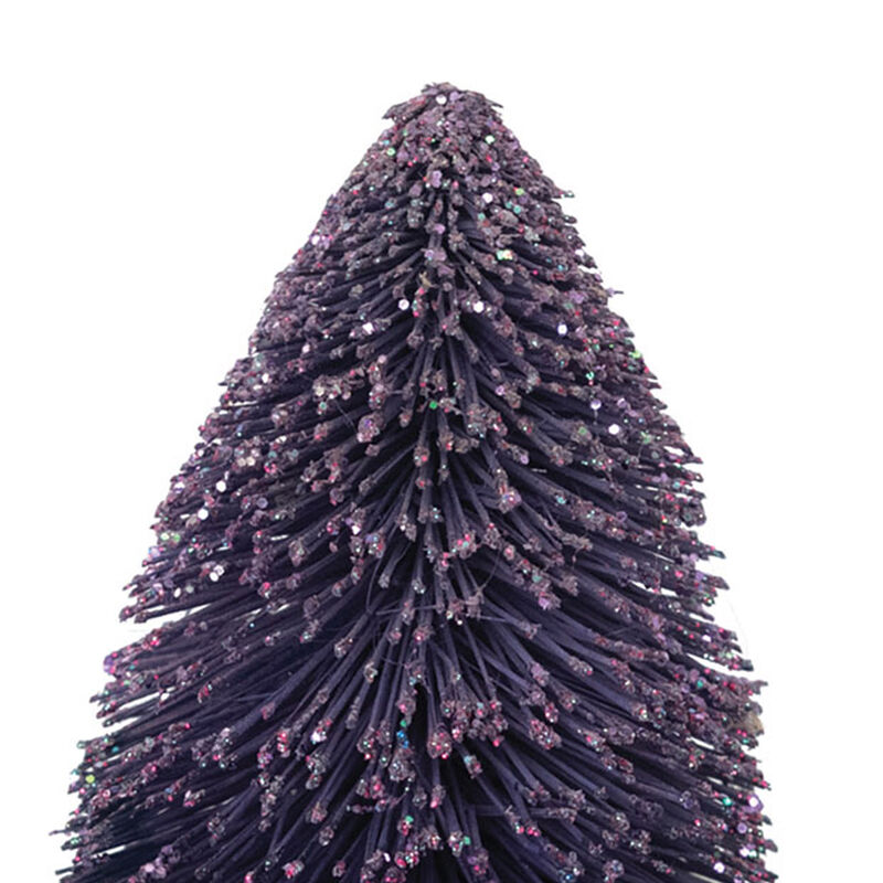 Bottle Brush Tree with Wood Base, Purple image number 1