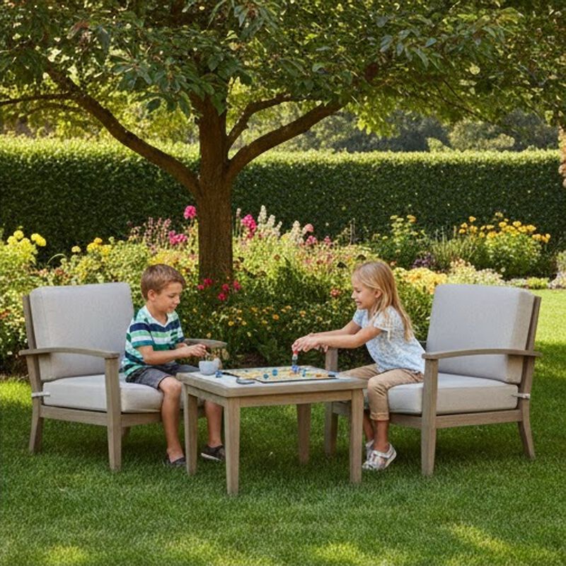 Inaya Outdoor Square End Table, Beige Sintered Stone, 24 Inch Brown image number 9