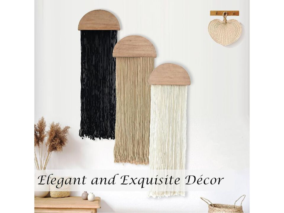 Set of 3 Macrame Wall Hanging Boho Tapestry Woven Decor for Bedroom Home