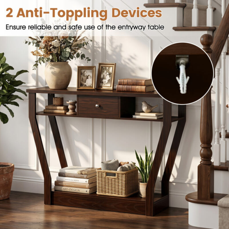 Modern Sofa Accent Table with Drawer image number 7