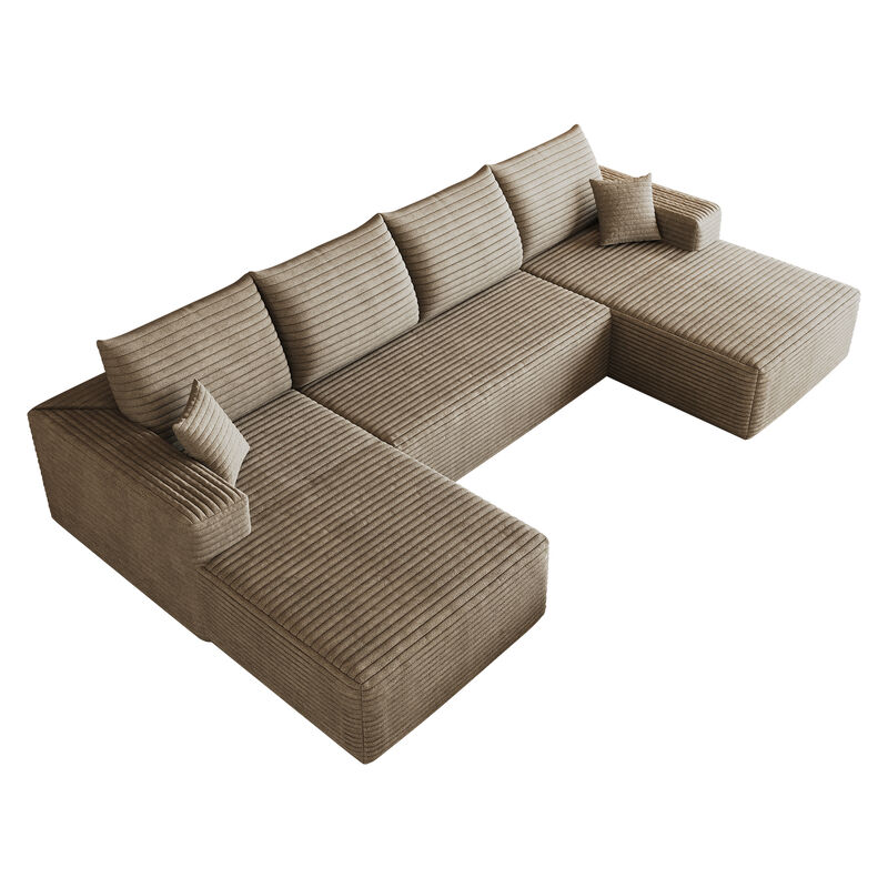 Vitpug 134" Comfort U Shaped Cloud Sectional Sofa image number 5