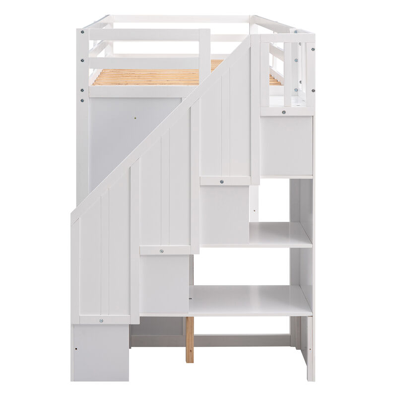 Merax Functional Loft Bed with Wardrobe
