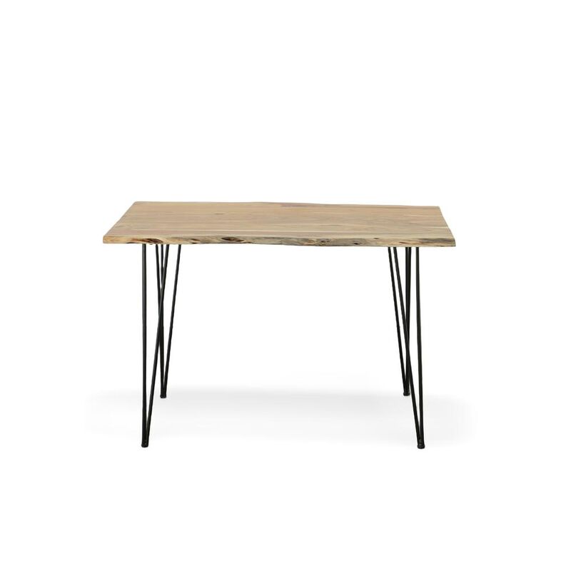 Carolina Living Seti Live Edge Dining Table - Natural Top - Black Base
